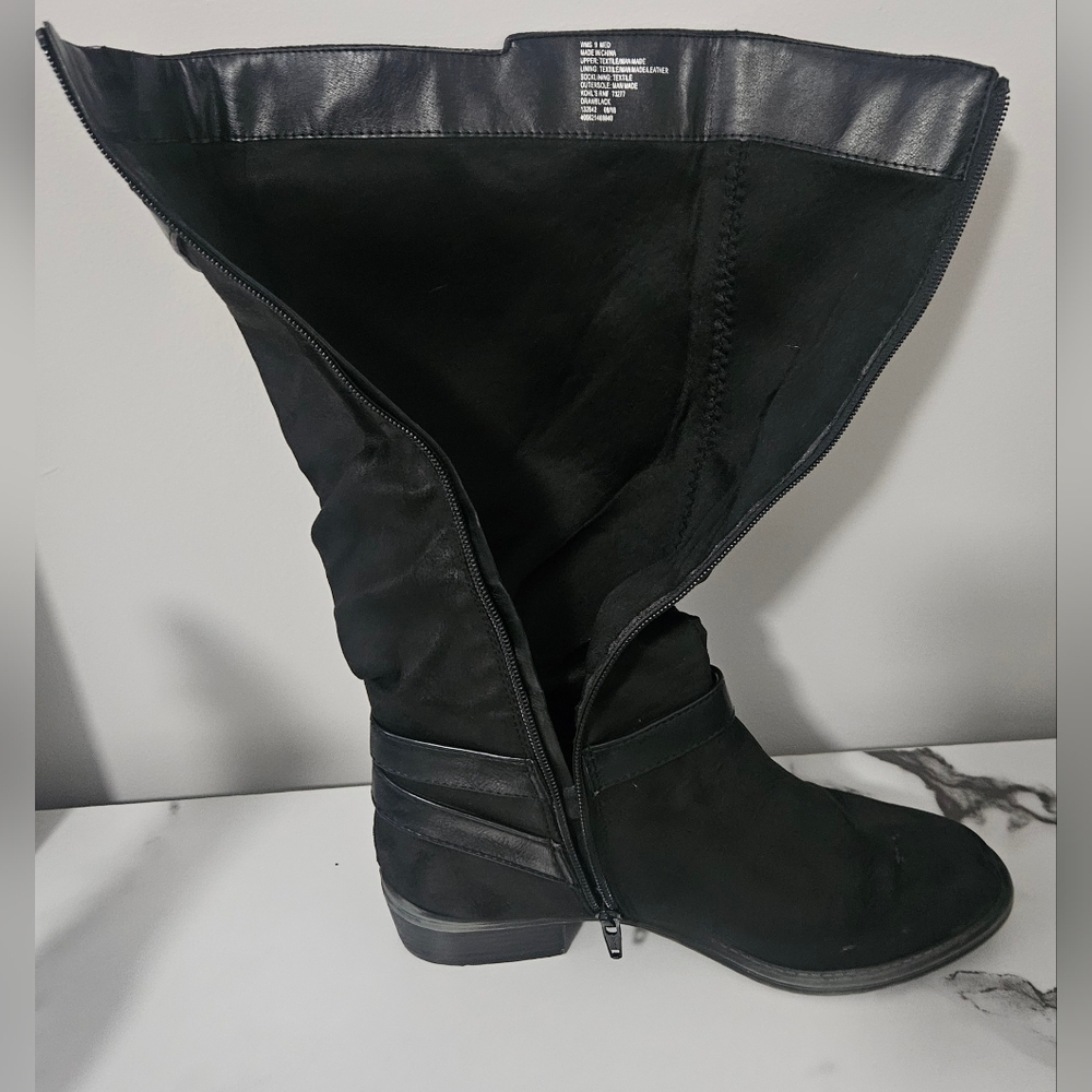 Sonoma Black Ruched Buckle Knee High Boots- Size 9M - Picture 10 of 10